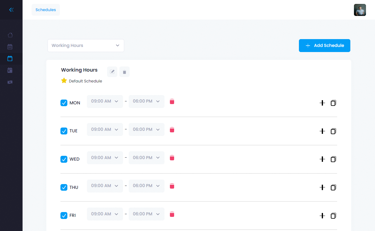 User Schedules
